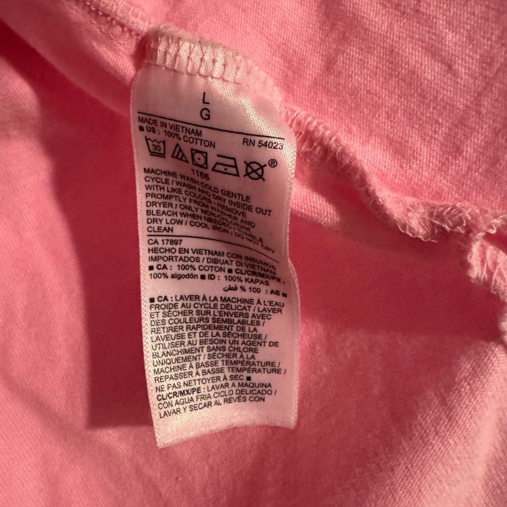Old Navy Pink Long-Sleeve Vintage Loose T-Shirt Size Large - Picture 5 of 5